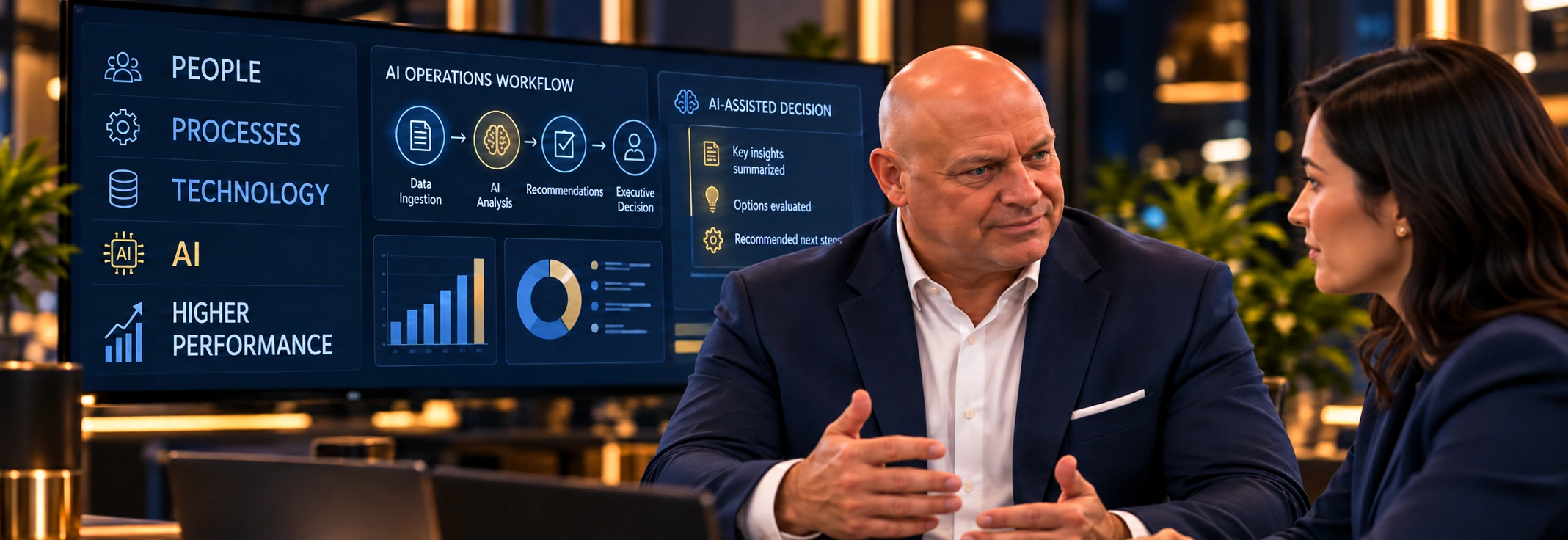 Illustrative scene of Max in transformation & ai innovation